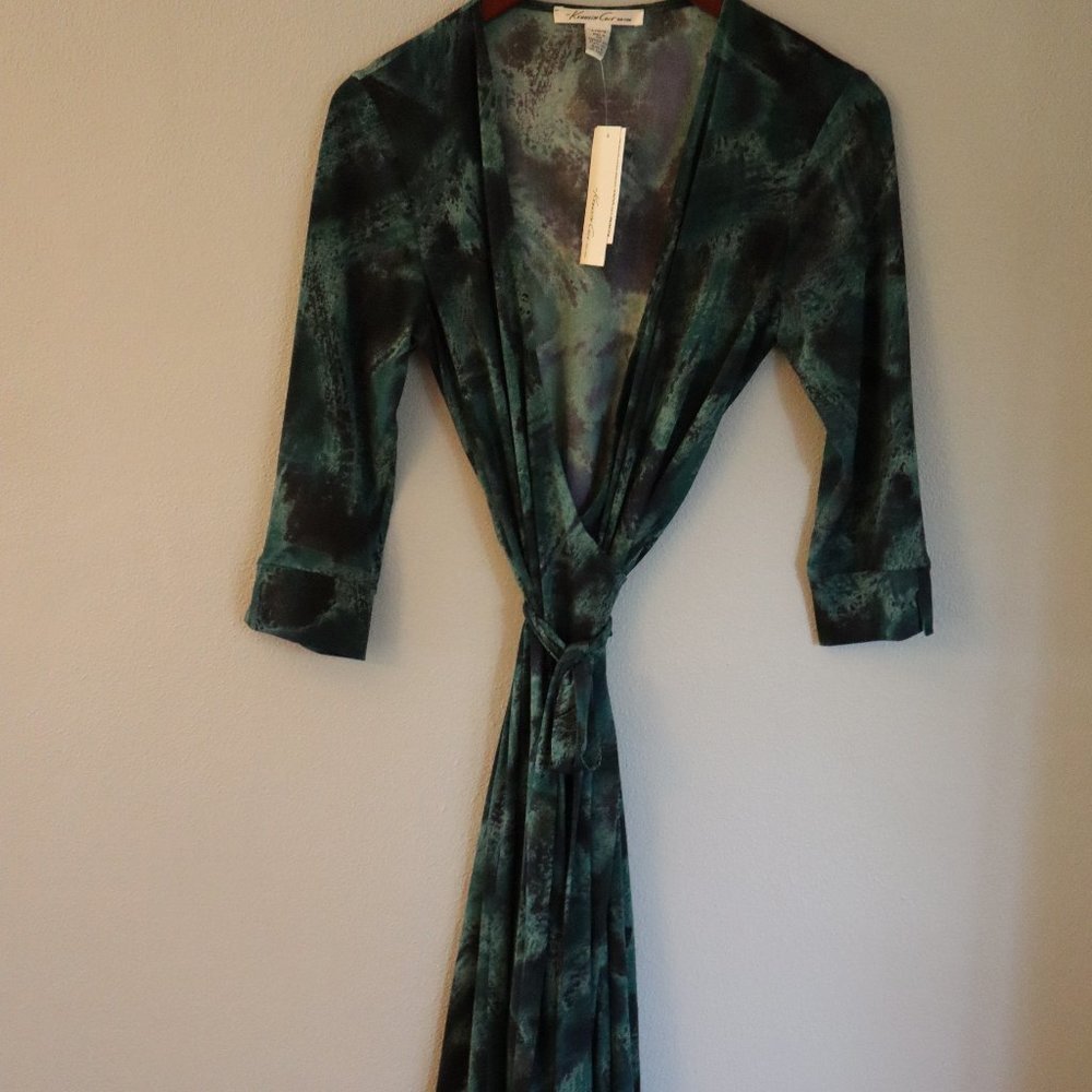 Kenneth Cole Company Store - Wrap Dress with Watercolor Print Size Large